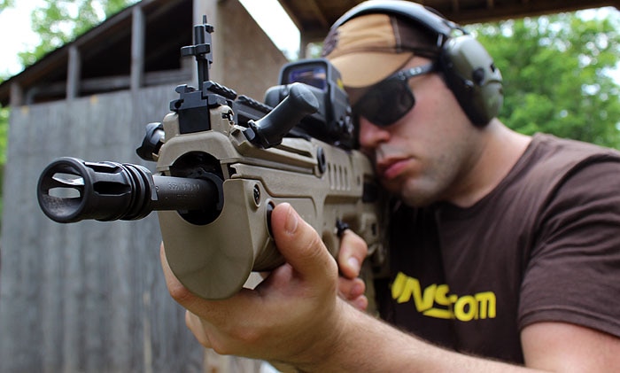shooter getting ready to shoot iwi tavor