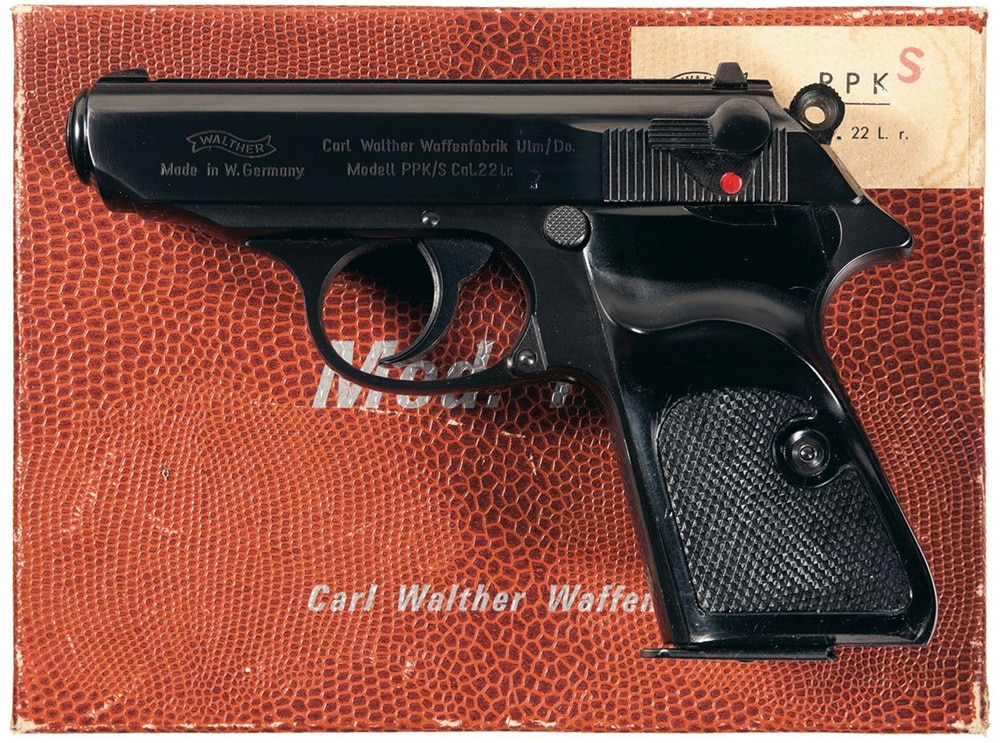 walther ppk sitting on a box