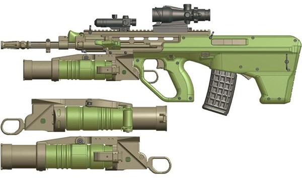 Steyr AUG F88 mod in use with the Australian army