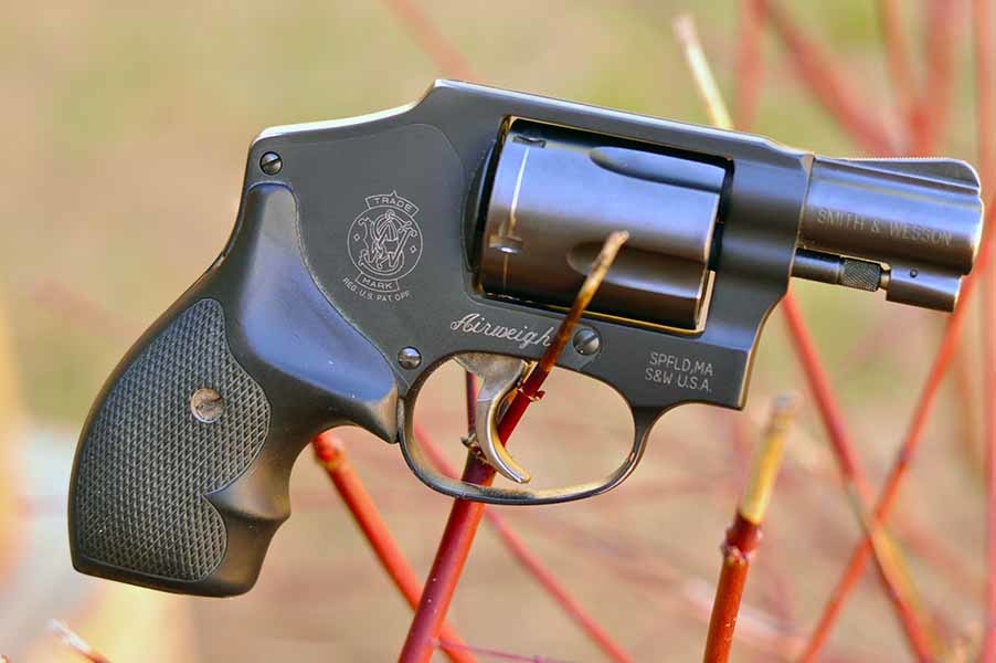 S&W 442 on a fence