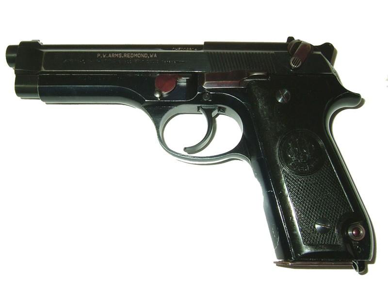 beretta 92 police trade in handgun on white background