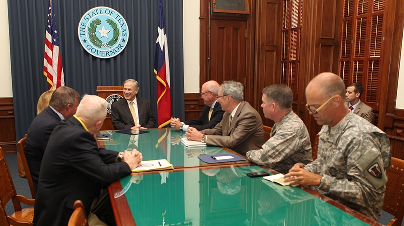 Gov. Abbott Meets With National Commission on the Future of the Army on Friday, July 10, 2015. (Photo: Texas Office of the Governor)
