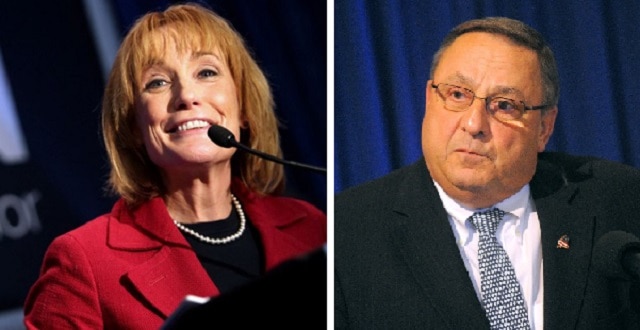 New Hampshire Democrat Gov. Maggie Hassan and Maine Republican Paul LePage have to consider thier options for bills to allow constitutional carry in thier states this week. (Photo: Composite from AP images) 