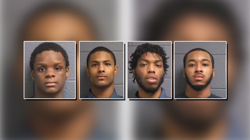 Four of the eight gang members who were captured after authorities followed their virtual trail of crime. (Photo: Detroit Police Department via ABC 7)