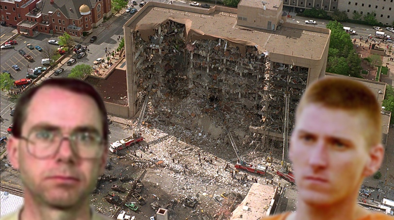 Terry Nichols (left) and Timothy McVeigh were convicted for their part in the 1995 Oklahoma City bombing. (Photo compilation)