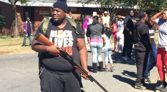 black lives matter with rifle