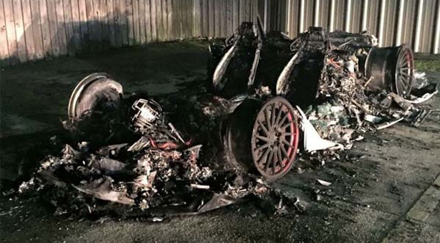 torched Lamborghini