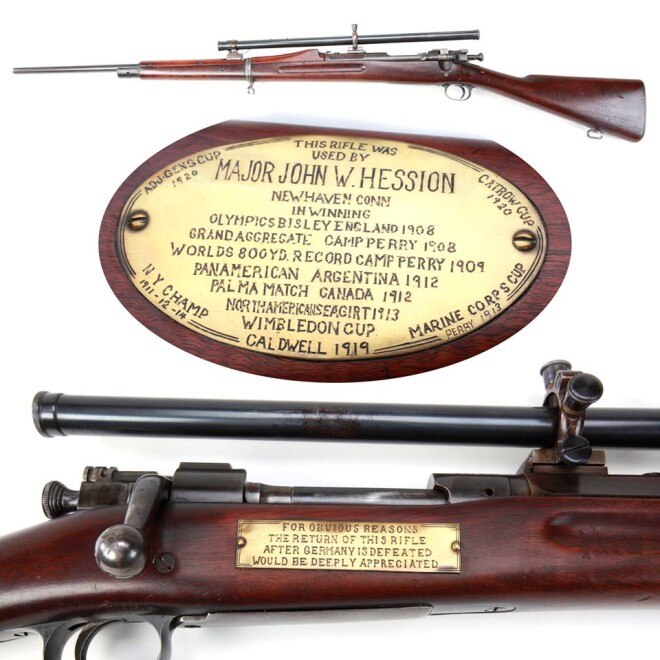 A marksman's rifle donated for war, sent back in peace