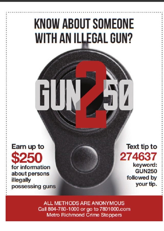Crime stoppers group offers $250 for anyommous tips on guns