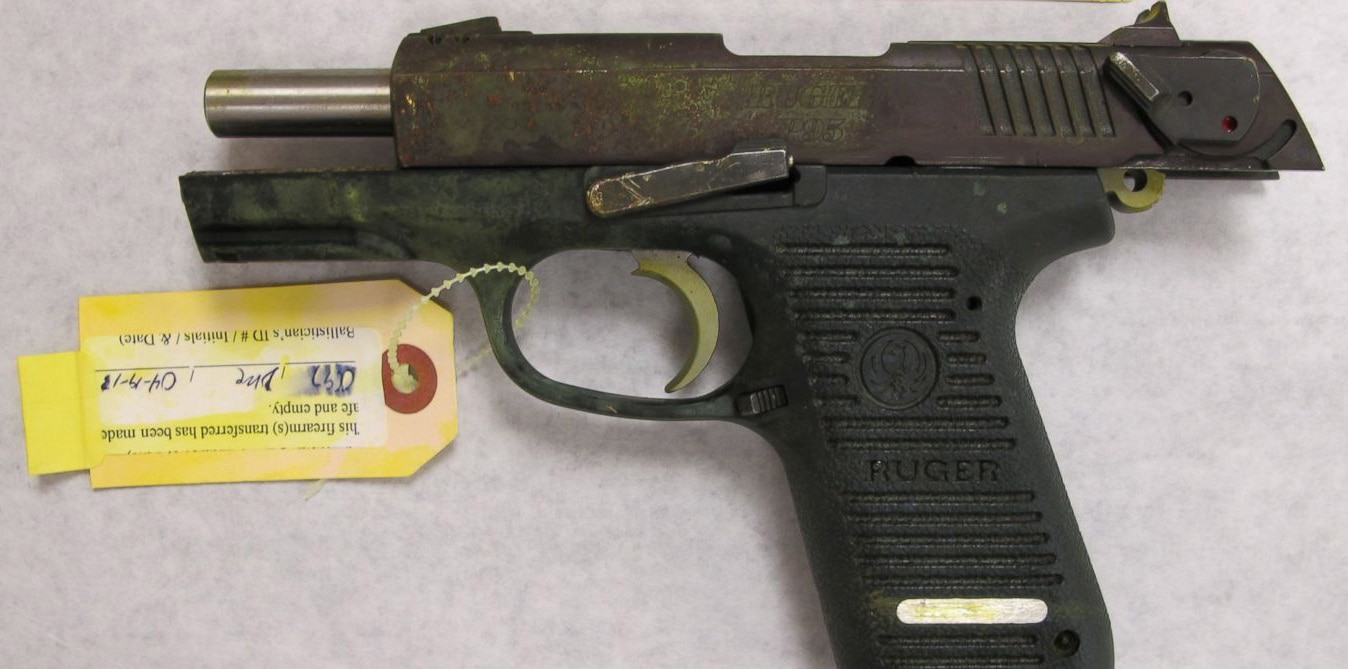A Ruger pistol seized from a crime, namely the Boston Marathon bombing. (Photo: Justice Department)