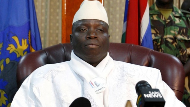 President Yahya Jammeh of Gambia, whose official state website lists him as His Excellency Sheikh Professor Alhaji Dr. Yahya Abdul-Azziz Jemus Junkung Jammeh, among other titles, survived a coup led by U.S. citizens two years ago. (Photo: The Telegraph)