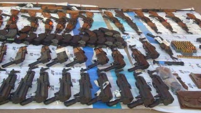 Weapons recovered by Mexican military in Naco, Sonora, Mexico on Nov. 20, 2009. They include weapons bought two weeks earlier by Operation Fast and Furious suspect Uriel Patino, who bought 723 guns during the operation. (Photo: Wikipedia)