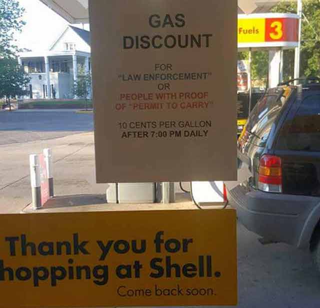 concealed carry gas discount