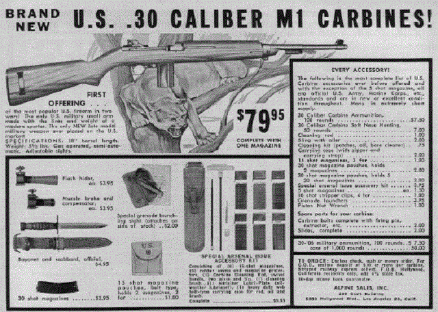 How about this 1960 ad for M1 Carbines