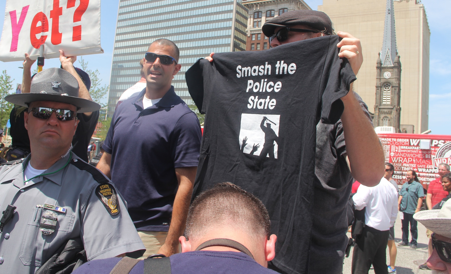 Neat T-shirt, but not sure what police state he was in.