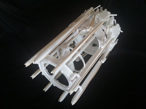 The Arcus: a 3D-printed, rubber band firing, gatling gun. (Photo: Matthew Davis)