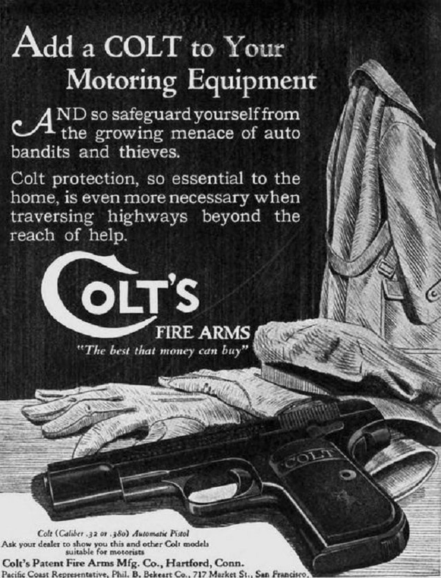But the company sold guns aimed at the new automobile market in the 1900s as well, preventing early carjackings for the EDC gent of the Jazz era