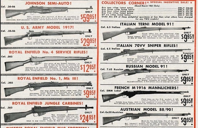 Hold your breath and wish for these prices as reflected in this 1961 GUNS magazine ad. 