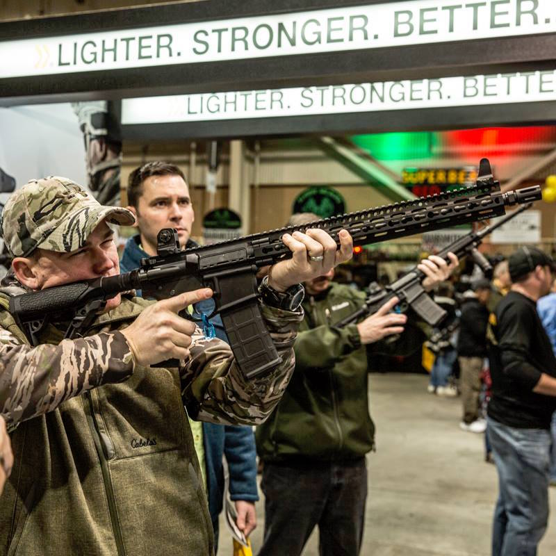 Customers check out Daniel Defense rifles at the Great American Outdoor Show. (Photo: Daniel Defense via Facebook.)