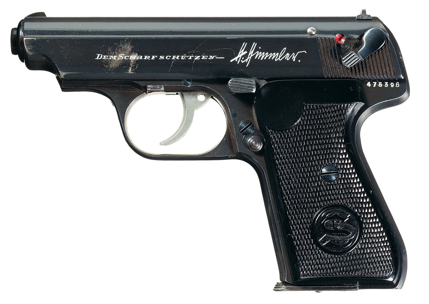 Heinrich Himmler marked presentation J.P. Sauer Model 38H was a shooting prize pistol