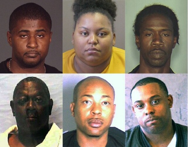 Rodney Brewer, top right, is the last defendant sentenced as part of the six-person "Gun Family" who brought guns from Georgia to Brooklyn via I95. Michael Quick, top left, ran the ring. (Photo: Brooklyn DA's office) 