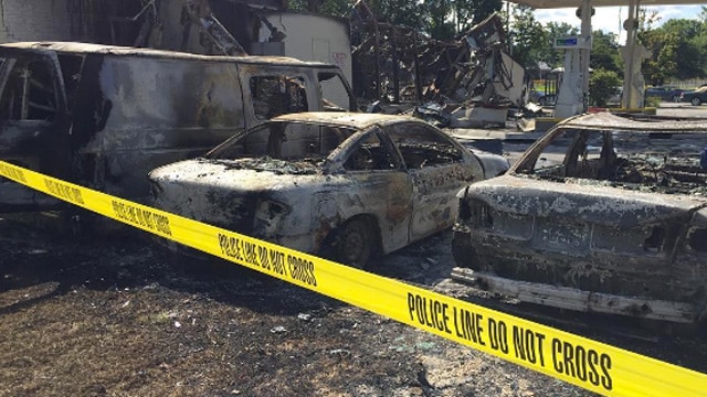 The BP gas station destroyed in the fires. (Photo: Instagram/tvryanyoung)