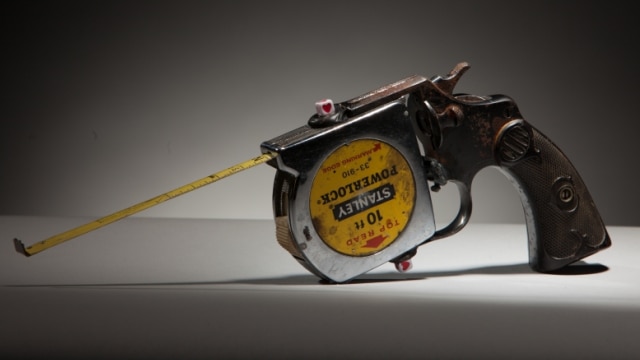 "Taperuler Gun" by Luis Cruz Azaceta, part of the Guns in the Hands of Artists progam which will be collecting unwanted firearms in Minneapolis this weekend. (Photo: Jonathan Ferrara Gallery) https://www.jonathanferraragallery.com/exhibitions/guns-in-the-hands-of-artists3/selected-works?view=slider#8