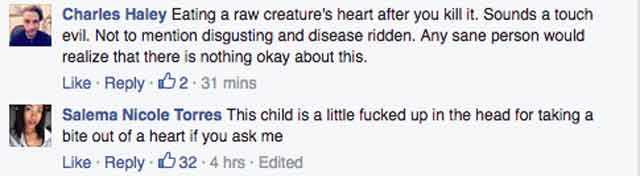 eating deer heart facebook comments