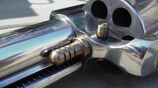 The cylinder of a Ruger Blackhawk revolver. (Photo: The Hobby Gunsmith)