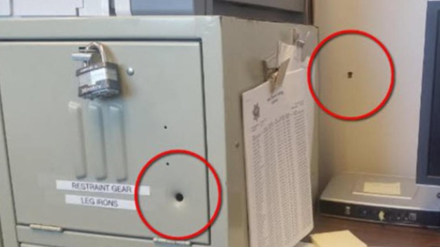 In April, Deputy Sotero Santos shot a locker adjacent to a judge's chambers. (Photo: NBC Bay Area) 
