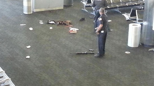 A photo taken in the aftermath of the shooting at LAX on Nov. 1, 2013. 
