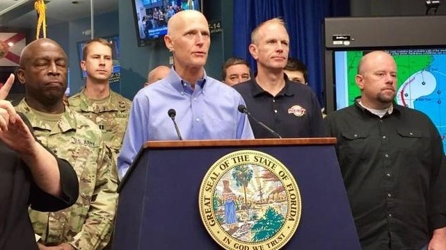 Florida Gov. Rick Scott provides an update on Hurricane Matthew Thursday, Oct. 6, 2016 at the state Emergency Operations Center in Tallahassee. (Photo: Kristen M. Clark/Miami Herald)