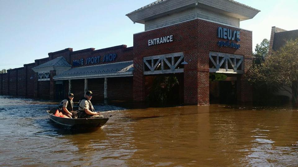 Retailers and ranges in the Carolinas were hit hard by massive flood waters resulting from heavy rainfall. (Photo: Neuse Sport Shop/ Facebook)