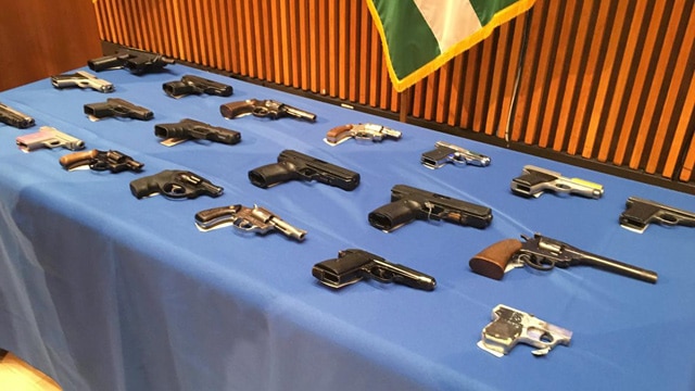 gun trafficking guns on table