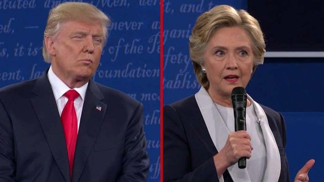 Donald Trump and Hillary Clinton at the second presidential debate Oct.9 at Washington University in St. Louis, Missouri (Photo: Fox News)