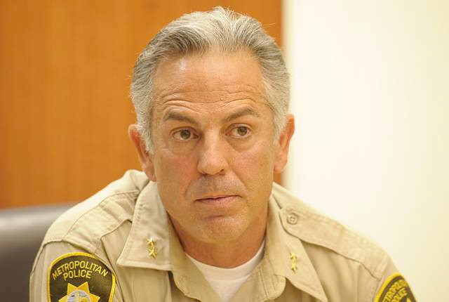 Joe Lombardo speaking with the Las Vegas Review-Journal’s editorial board on Sept.4, 2014, when he was running for Clark County Sheriff (Photo: Mark Damon/Las Vegas Review-Journal)