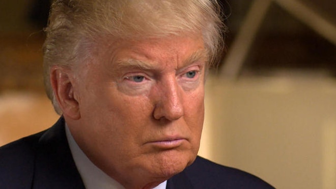 Donald Trump was a bit more soft-spoken during an interview just days after he was elected president. (Photo: CBS) 