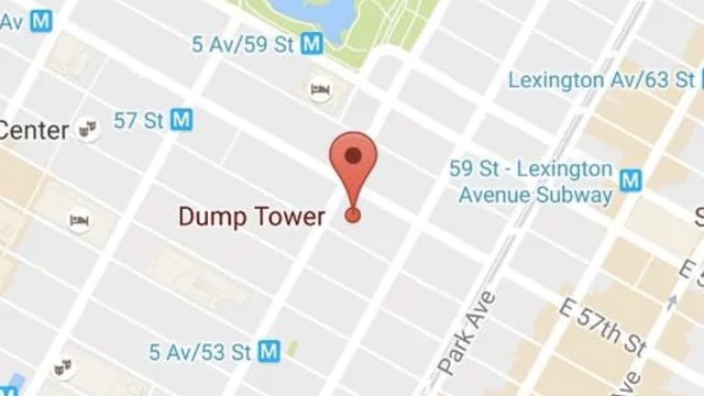 Trump Tower dump tower map