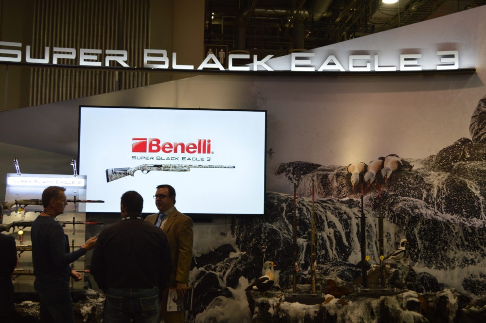 All the buzz at Benelli's SHOT booth surrounds the release of the Super Black Eagle 3. (Photo: Kristin Alberts)