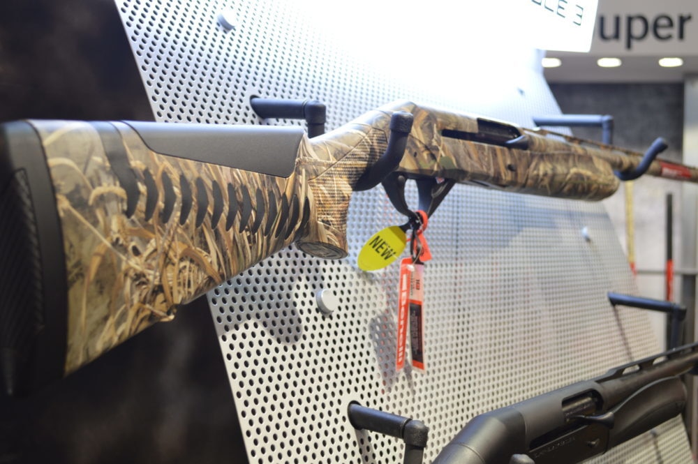 Detail of the improved Comfortech stock with the spring-softened cheek pad. Everything is geared toward reducing felt recoil in the lighter SBE3. (Photo: Kristin Alberts)