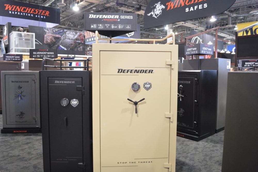 Winchester's Defender line of safes sets itself apart with the rugged top storage rack. (Photo: Kristin Alberts)