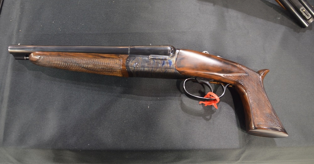 The Pedersoli Howdah .45/.410 is an NFA-compliant repro of a Prohibition-era 12-gauge pistol killed off by the NFA (Photos: Chris Eger/Guns.com)