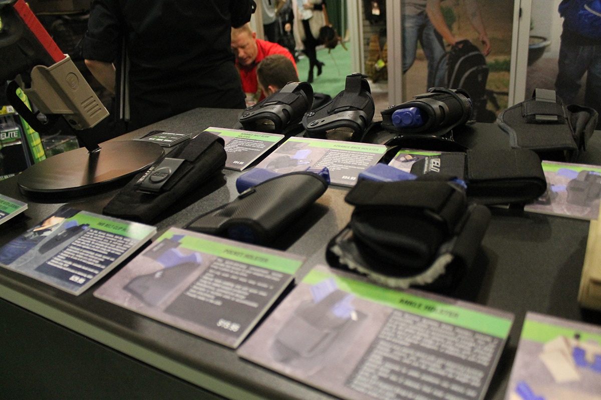 Elite Survival Systems’ holsters showcased at SHOT Show. (Photo: Jacki Billings) 