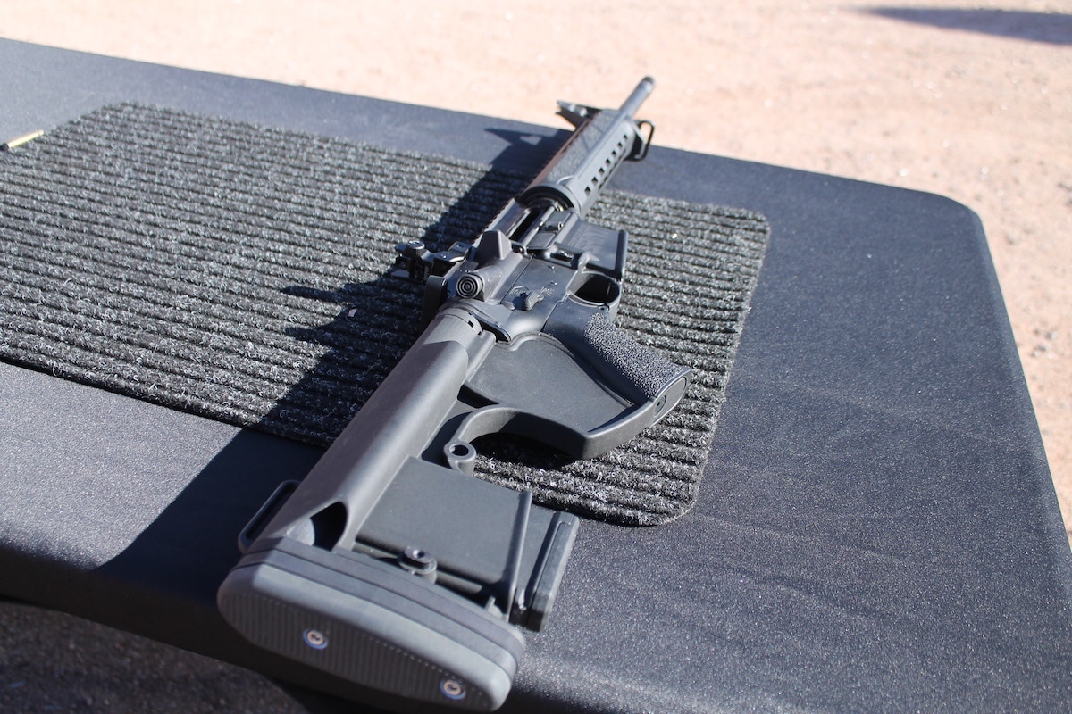 The Saint, chambered in 5.56/.223, features a collapsible Bravo Company stock. (Photo: Jacki Billings)