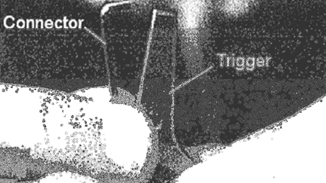 A picture of a picture showing the gap between the trigger and connector of the Walker Trigger Control. (Photo: Pacer.gov)
