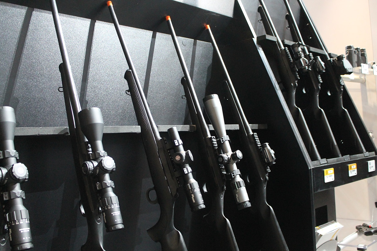Sig air soft rifles equipped with the latest models of Sig scopes. (Photo: Jacki Billings)