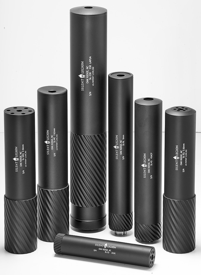 The new line of suppressors caters to a bevy of caliber options to include rifle, handgun and rimfire. (Photo: Silent Legion)
