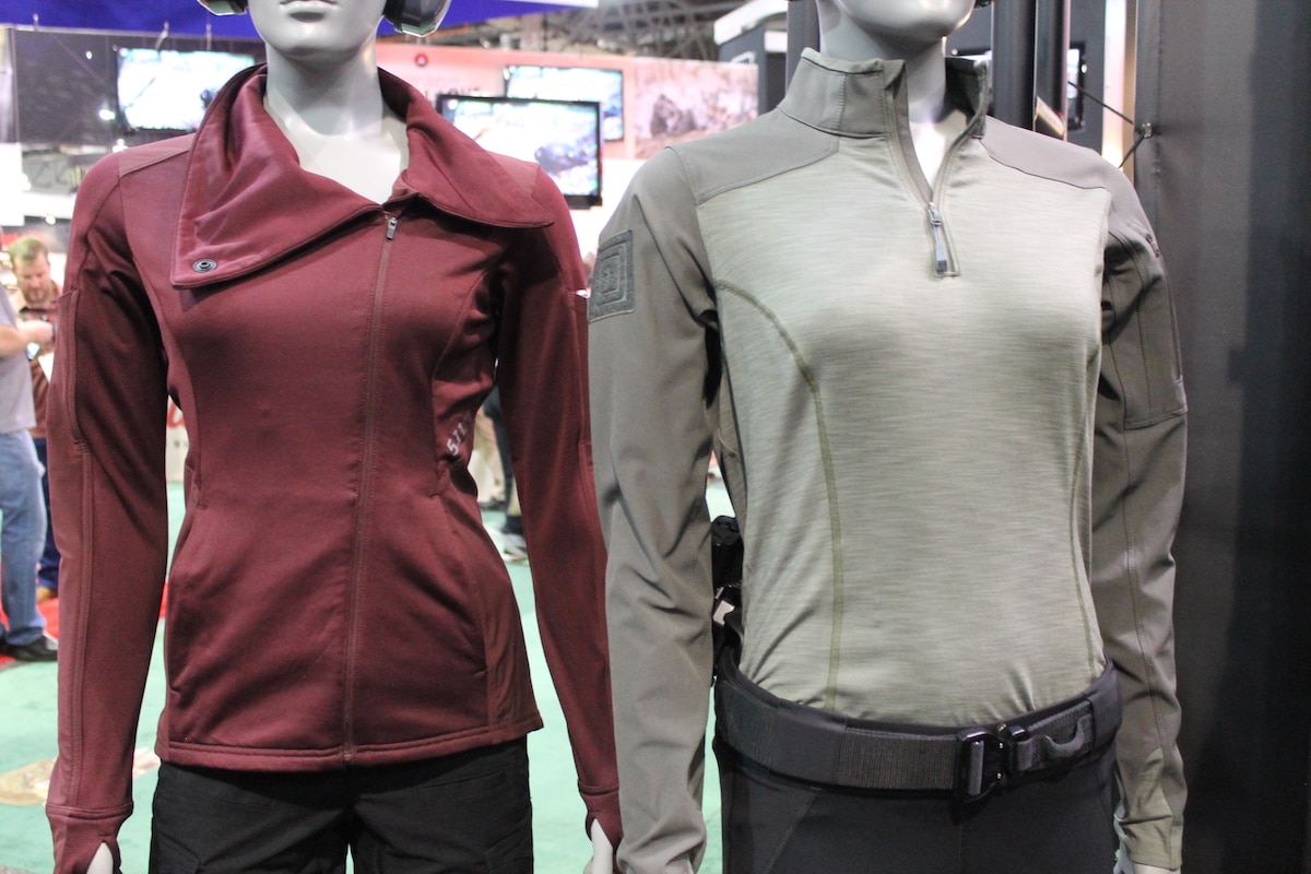 5.11 Tactical's new berry jacket caused quit the stir, with women flocking to the booth after catching a glimpse of the rich burgundy color. (Photo: Jacki Billings)