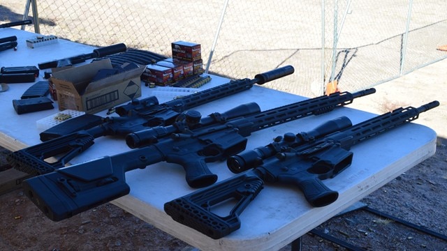 Savage's line of four MSR rifles were on the range at SHOT, with a pair of MSR-15's and a pair of MSR-10's (Photo: Kristin Alberts)