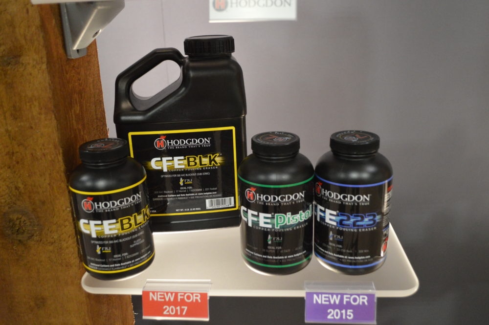 Hodgdon's biggest introduction for 2017 is the CFE Black, a spherical powder designed specifically for the .300 Blackout. (Photo: Kristin Alberts)